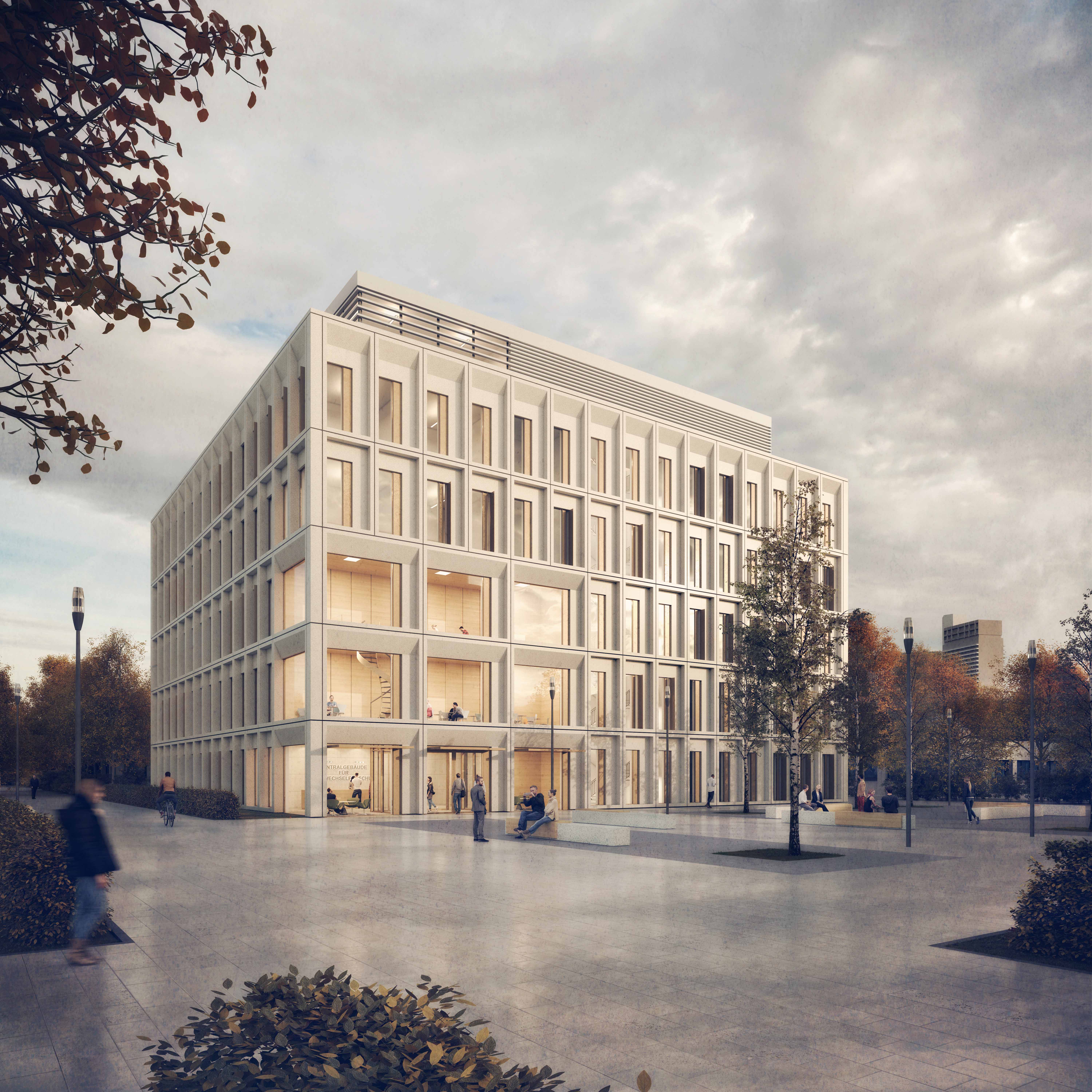 Neubau Zentrum für Stoffwechselforschung, Fassadengestaltung und Visualisierung: Kaspar Kraemer Architekten